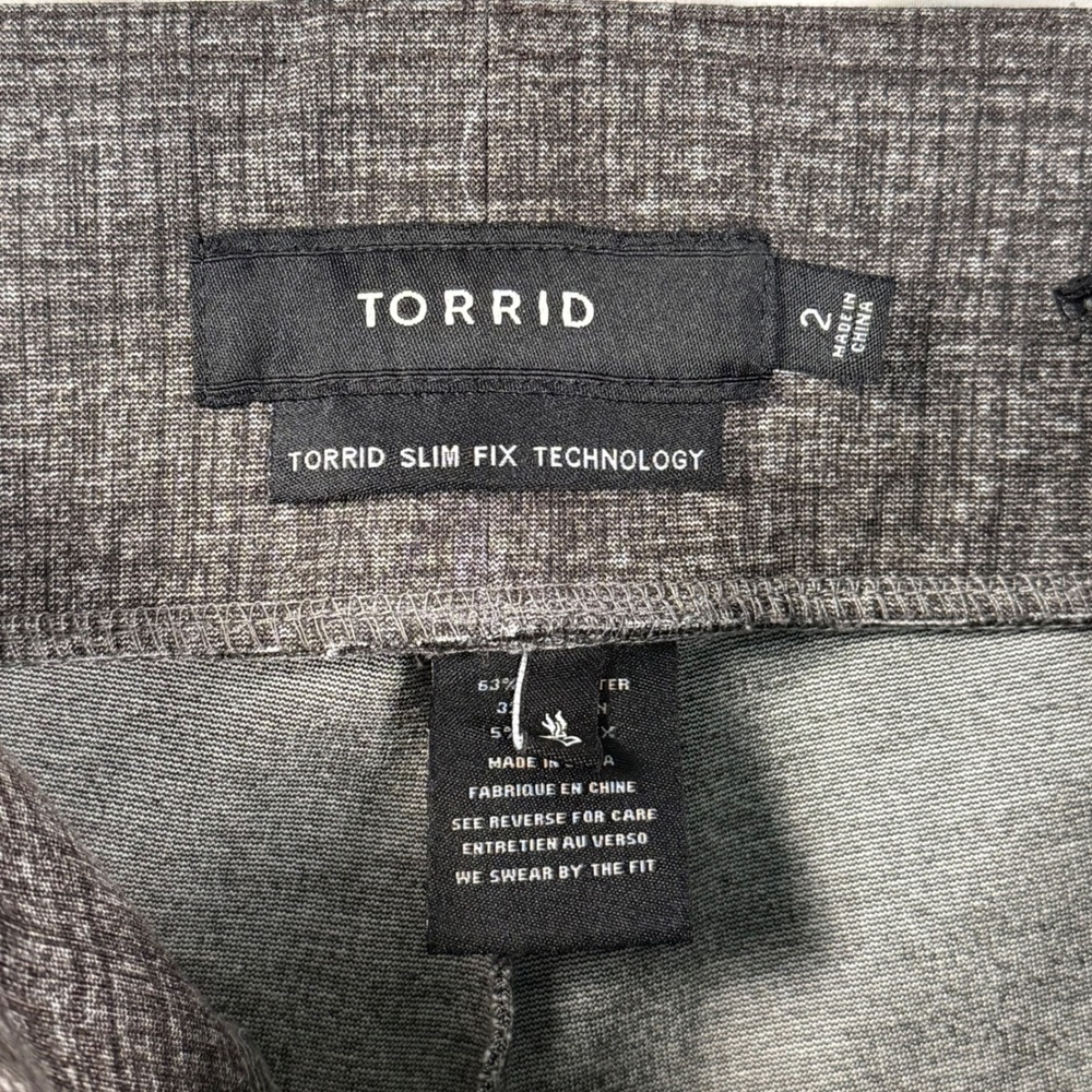 Torrid Slim Fix Pixie Pants Pull On Leggings Womens Size 2 (18-20) Brown Static - Picture 4 of 9